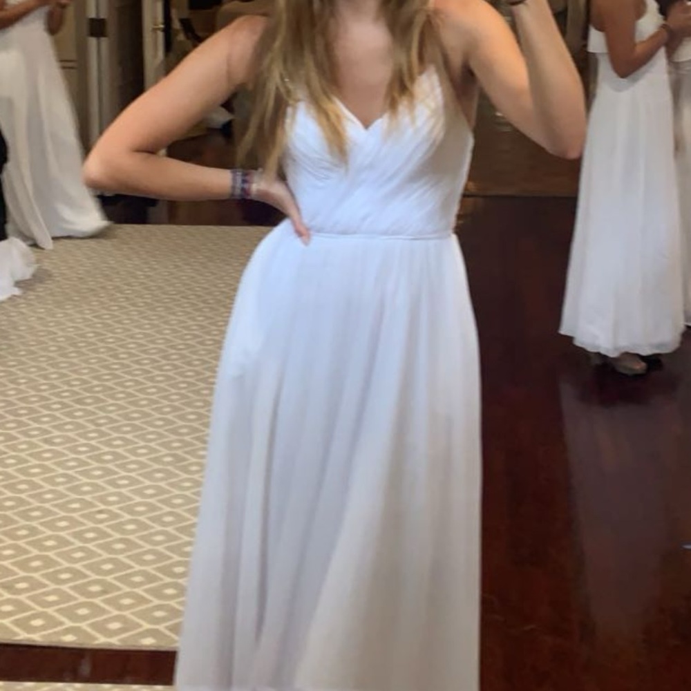 full length white formal dress